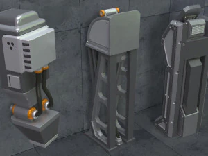 SCI-FI Switches - 10 pieces 3D Model
