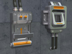 SCI-FI Switches - 10 pieces 3D Modell