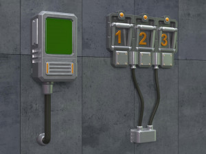 SCI-FI Switches - 10 pieces 3D Modell