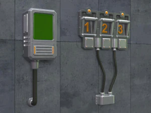SCI-FI Switches - 10 pieces 3D Model