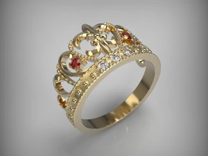 Pierścień z diademem v001 Model do druku 3D