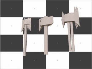 medieval axe set 3 unique axes Modèle 3D