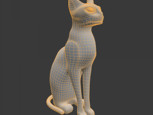 the sculpture of the goddess bastet interior 3D Model