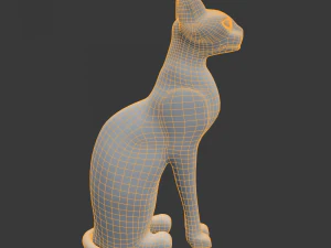 the sculpture of the goddess bastet interior 3D Model