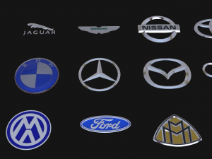logos on cars Model 3D