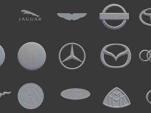 logos on cars Model 3D