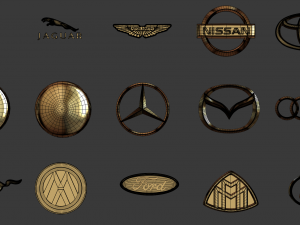 logos on cars Model 3D