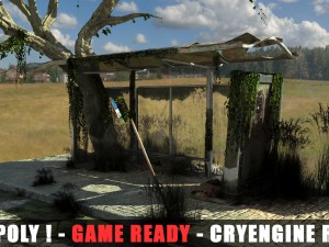 apocalyptic bus stop Modelo 3D