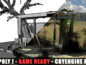 apocalyptic bus stop Modelo 3D
