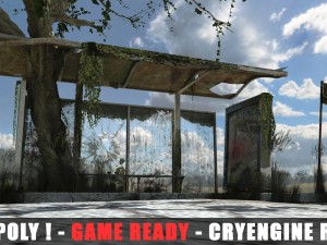 apocalyptic bus stop Modelo 3D