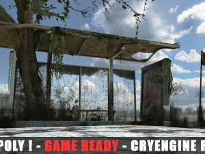 apocalyptic bus stop 3D Model