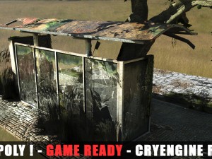 apocalyptic bus stop Modelo 3D