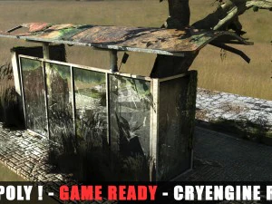 apocalyptic bus stop 3D Model