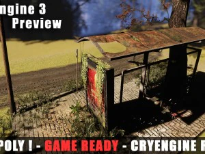 apocalyptic bus stop 3D Model