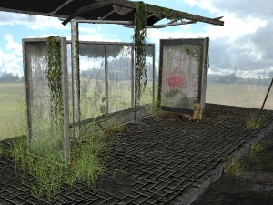 apocalyptic bus stop Modelo 3D