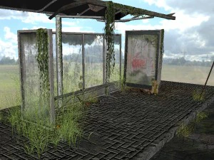 apocalyptic bus stop 3D Model