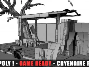 apocalyptic bus stop 3D Model