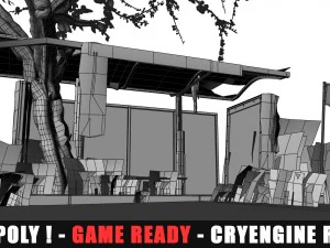 apocalyptic bus stop 3D Model