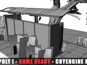 apocalyptic bus stop 3D Model