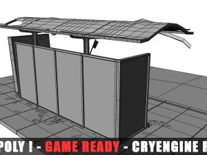 apocalyptic bus stop 3D Model