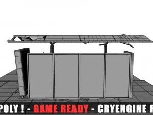 apocalyptic bus stop 3D Model