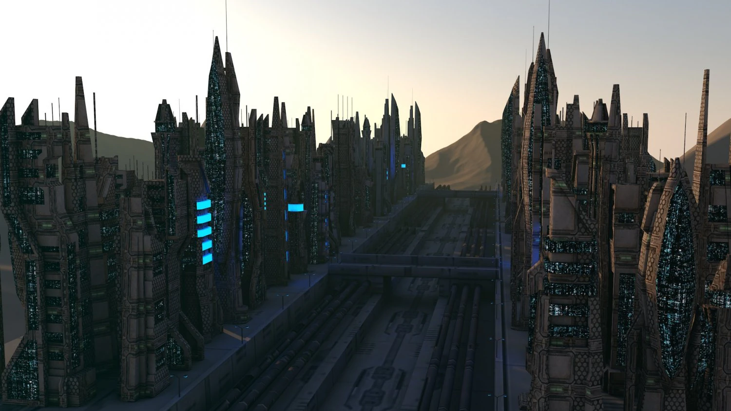 pacote de cidade futurista de fic&ccedil;&atilde;o cient&iacute;fica Modelo 3D .c4d .max .obj .3ds .fbx .stl .blend 