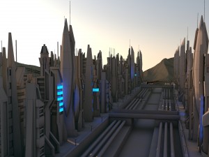 sci fi futuristic city package Modelo 3D
