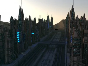 pacote de cidade futurista de fic&ccedil;&atilde;o cient&iacute;fica Modelo 3D