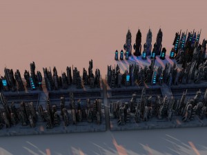 sci fi futuristic city package Modelo 3D