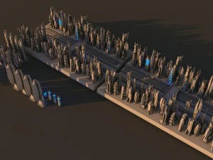 pacote de cidade futurista de fic&ccedil;&atilde;o cient&iacute;fica Modelo 3D