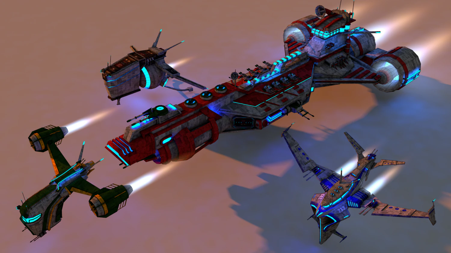 spaceship package 3D Model .c4d .max .obj .3ds .fbx .stl .blend 