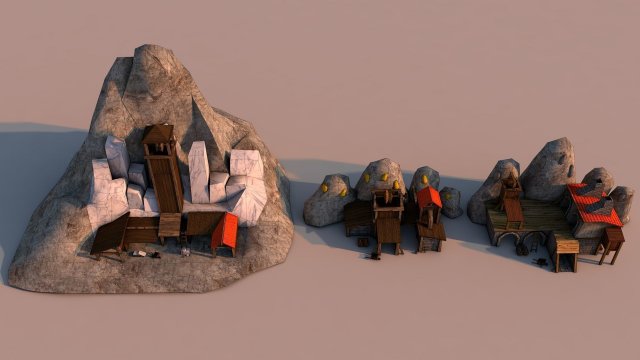 mines rome Model 3D .c4d .max .obj .3ds .fbx .stl .blend 