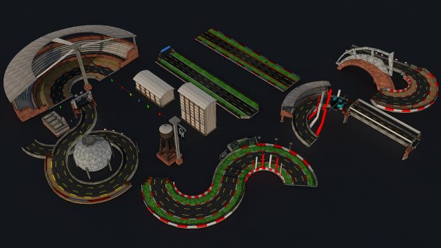 racetrack 3D Модель .c4d .max .obj .3ds .fbx .stl .blend 