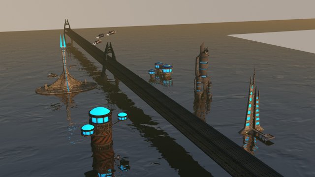 sici-fi city package 3D 模型 .c4d .max .obj .3ds .fbx .stl .blend 