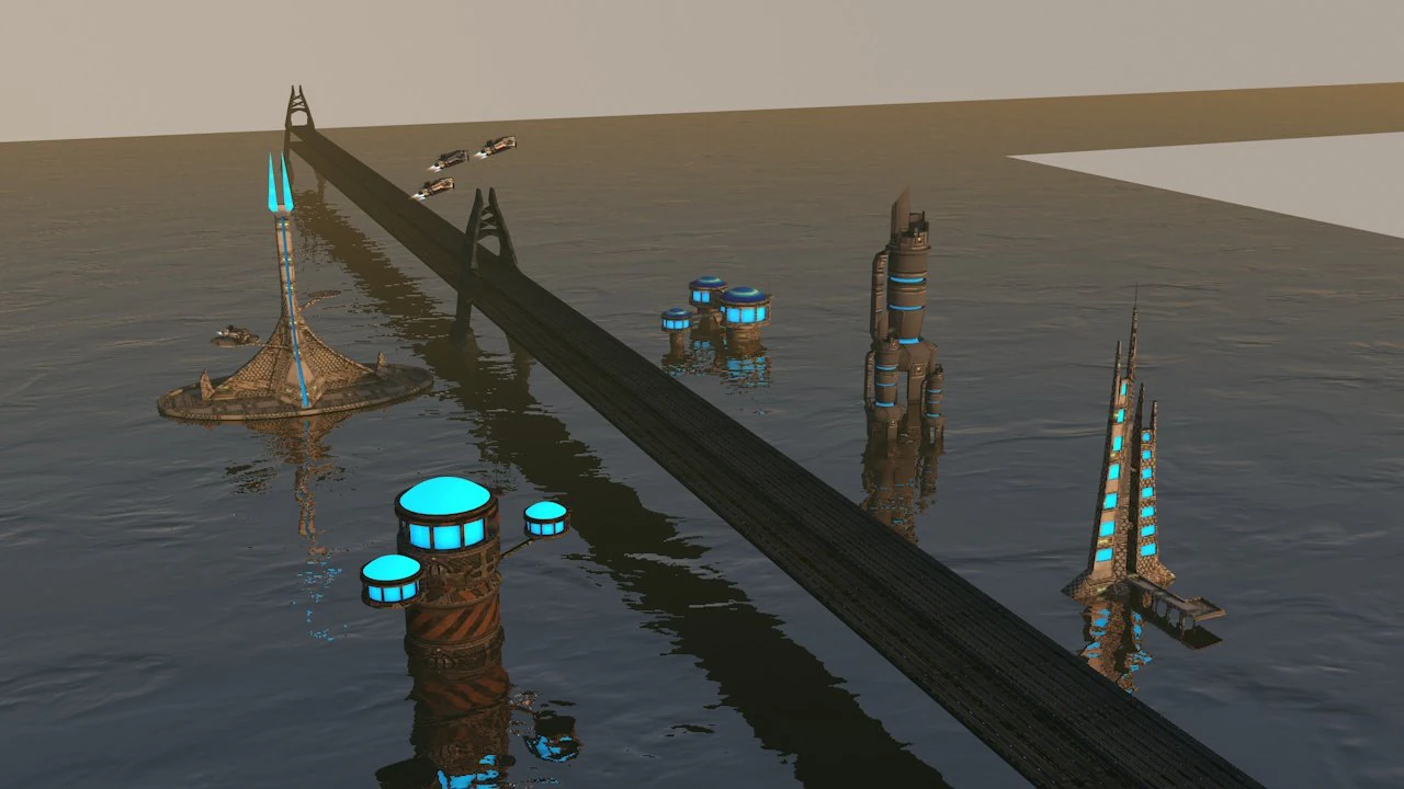 sici-fi city package 3D Model .c4d .max .obj .3ds .fbx .stl .blend 