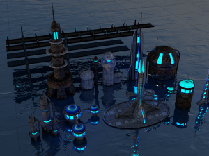 sici-fi city package 3D 模型