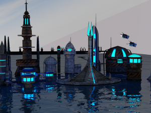 sici-fi city package 3D 模型