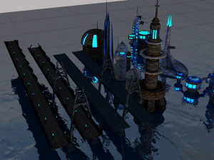 sici-fi city package 3D Model