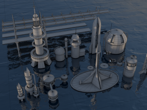 sici-fi city package 3D 模型