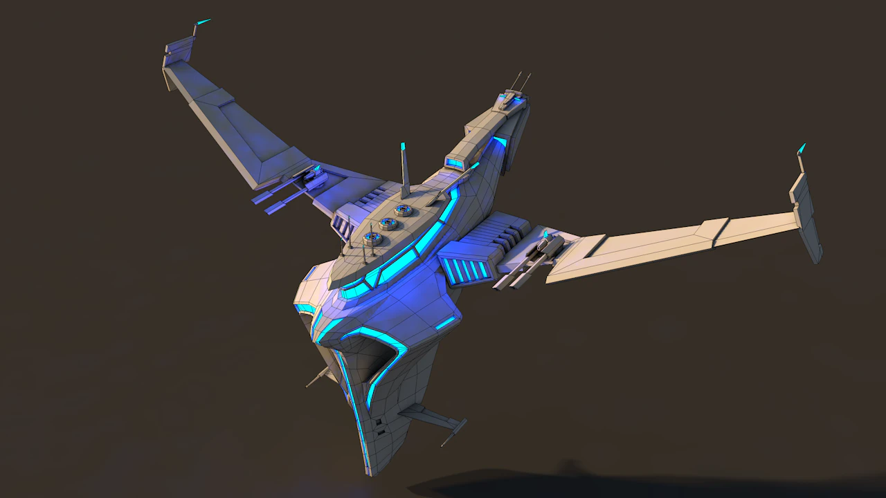 spaceship 1 3D Model .c4d .max .obj .3ds .fbx .stl .blend 