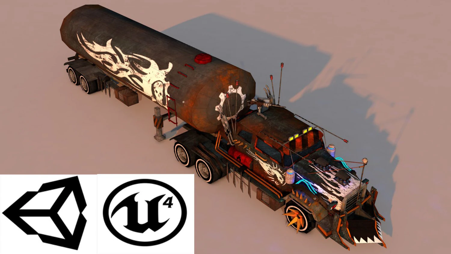 battle truck 3D Model .c4d .max .obj .3ds .fbx .stl .blend 
