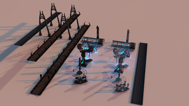 sici-fi city package 2 3D Model .c4d .max .obj .3ds .fbx .stl .blend 