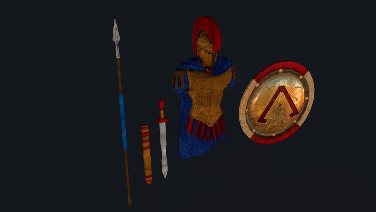 armure de Sparte Modèle 3D .c4d .max .obj .3ds .fbx .stl .blend 