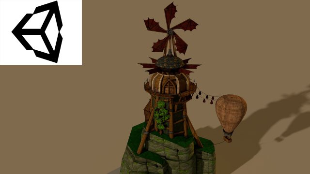 viking mill 3D Model .c4d .max .obj .3ds .fbx .stl .blend 