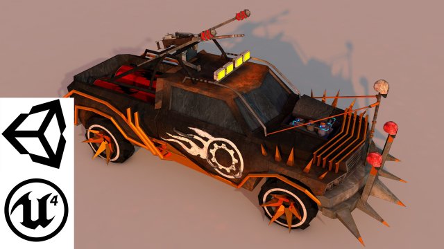 battle car 3 Modello 3D .c4d .max .obj .3ds .fbx .stl .blend 