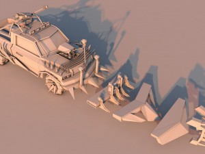 battle car 3 Modello 3D