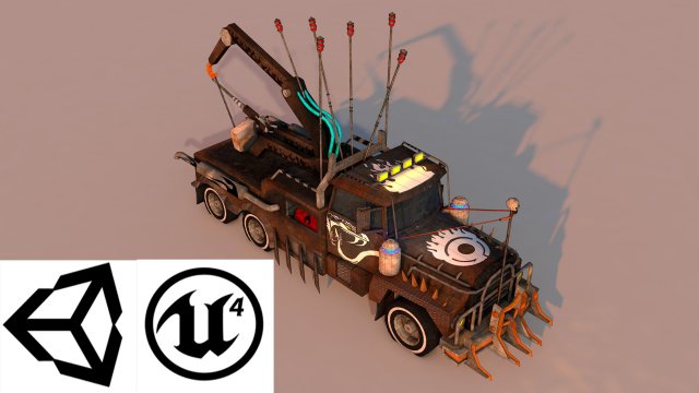 battle small truck 3D Model .c4d .max .obj .3ds .fbx .stl .blend 