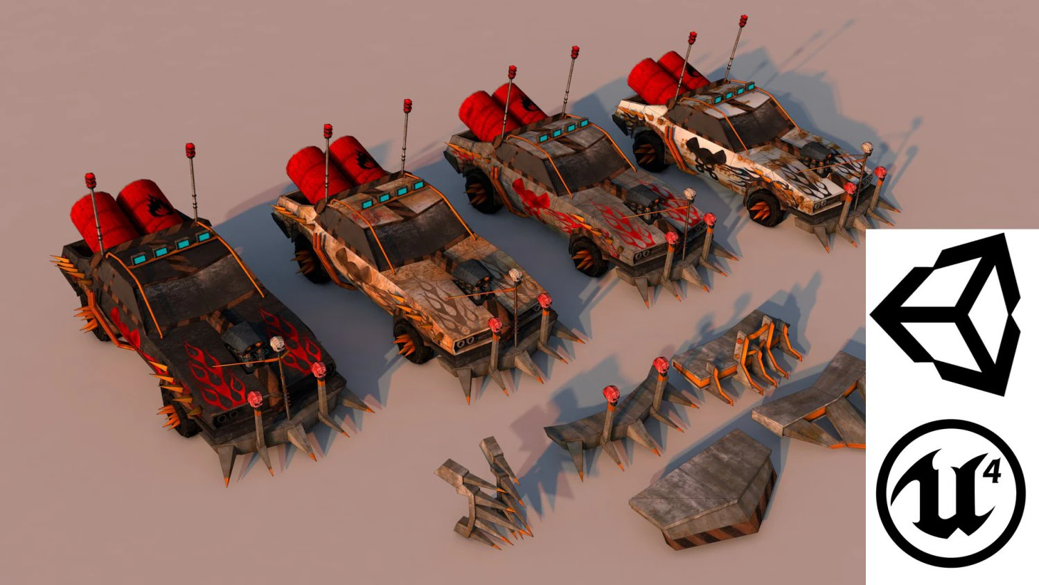 battle car 5 3D Model .c4d .max .obj .3ds .fbx .stl .blend 