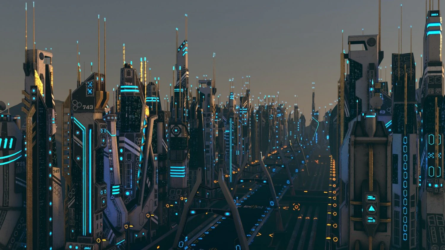 sci fi city package 3D Model .c4d .max .obj .3ds .fbx .stl .blend 