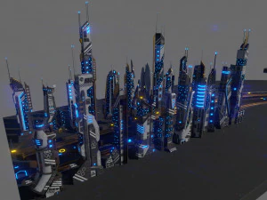 sci fi city package 3D Model
